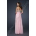 Розовое длинное платье из шифона